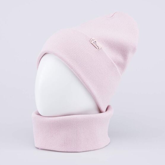 07811479-41 Демисезонный комплект шапка + снуд для девочки для девочки розовый фото №2