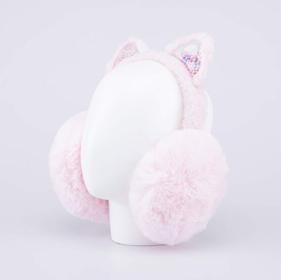 07818017-40 Меховые наушники с ушками розовый для девочки розовый фото №2