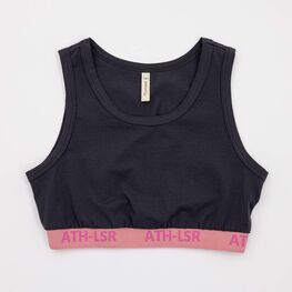 07854057-40 Хлопковый топ для девочки для девочки темно-серый