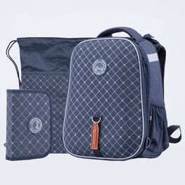 02704338-40 Школьный рюкзак + мешок + пенал для мальчики синий