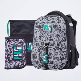 02704339-40 Школьный рюкзак + мешок + пенал для мальчики черный