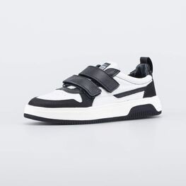 732385-23 Кожаные полуботинки на липучках черно-белый для мальчики черный + белый