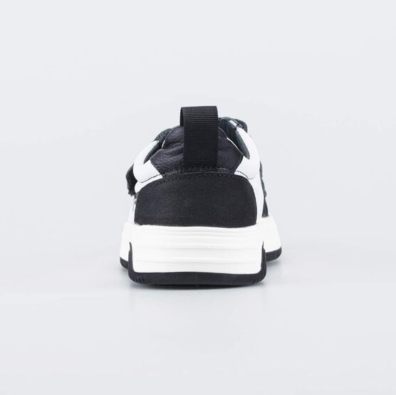 732385-23 Кожаные полуботинки на липучках черно-белый для мальчики черный + белый фото №5