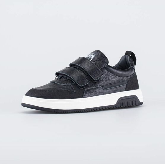 732386-21 Кожаные полуботинки на липучках черный для мальчики черный