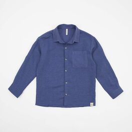 07703011-41 Летняя рубашка из льна и вискозы синий для мальчики синий