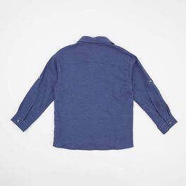 07703011-41 Летняя рубашка из льна и вискозы синий для мальчики синий фото №2