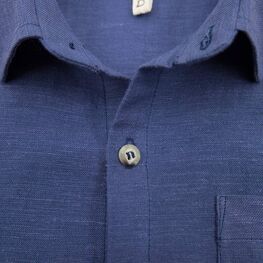 07703011-41 Летняя рубашка из льна и вискозы синий для мальчики синий фото №3