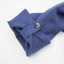 07703011-41 Летняя рубашка из льна и вискозы синий для мальчики синий фото №4