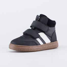 352420-33 Утепленные кожаные ботинки для мальчика для мальчики черный + бежевый