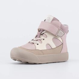 352422-31 Утепленные кожаные ботинки для девочки для девочки розовый + бежевый