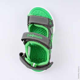 324023-11 Пляжная обувь с LED-подсветкой для мальчики сер-зел фото №4