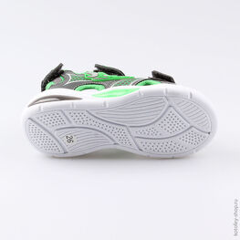 324023-11 Пляжная обувь с LED-подсветкой для мальчики сер-зел фото №3