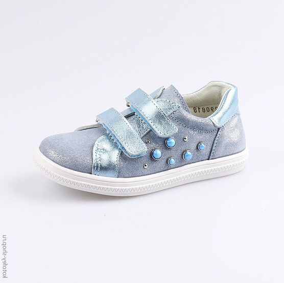 332110-23 Полуботинки для девочки голубой