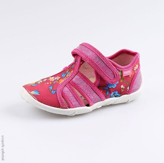 421031-12 Босоножки текстильные для девочки фуксия