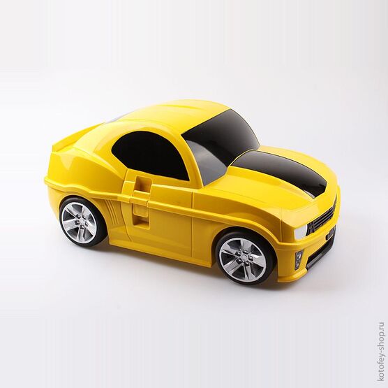 02012003-40 Чемодан-машинка (с пультом управления) желтый для универсальные желтый фото №4