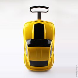 02012003-40 Чемодан-машинка (с пультом управления) желтый для универсальные желтый фото №2