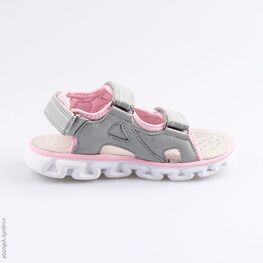 524049-12 Пляжная обувь с LED-подсветкой для девочки сер-роз фото №2