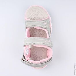 524049-12 Пляжная обувь с LED-подсветкой для девочки сер-роз фото №4