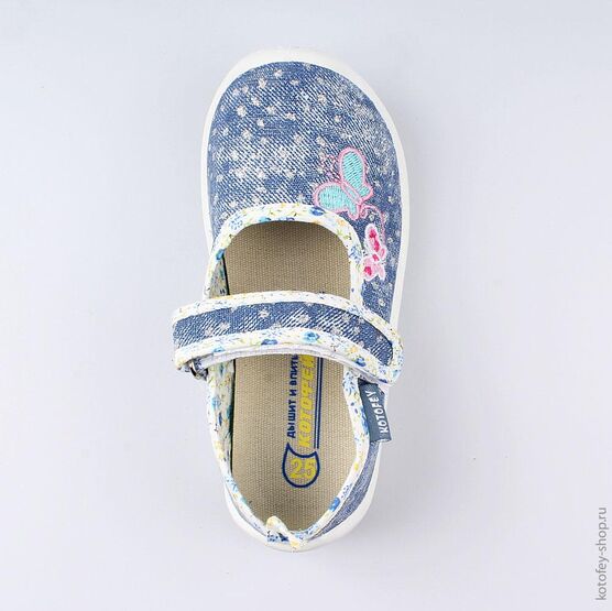 231129-11 Текстильная обувь для девочки светло-синий фото №4