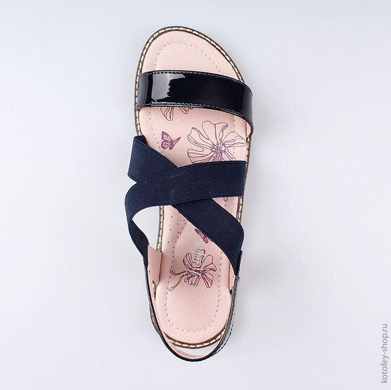 724002-21 Босоножки для девочки светло-синий фото №4