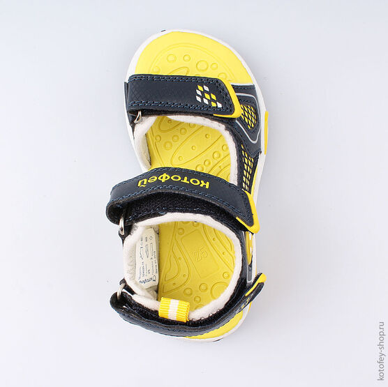 324020-11 Пляжная обувь с LED-подсветкой для мальчики син-жел фото №4