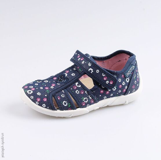 421049-11 Босоножки текстильные для девочки светло-синий