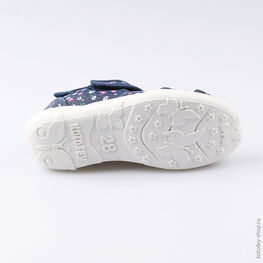 421049-11 Босоножки текстильные для девочки светло-синий фото №3