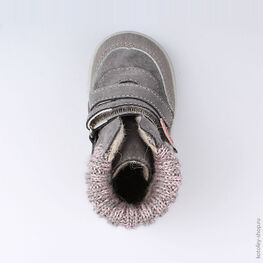 352197-32 Ботинки для девочки серый фото №4