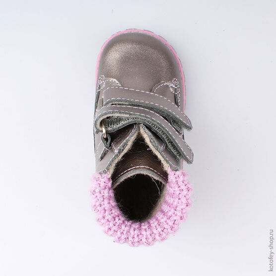 152213-31 Ботинки для девочки серый фото №4