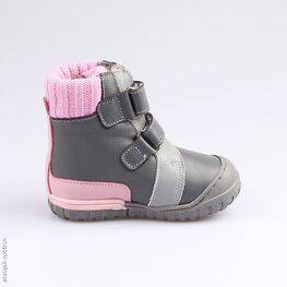 152176-34 Ботинки для девочки сер-роз фото №2