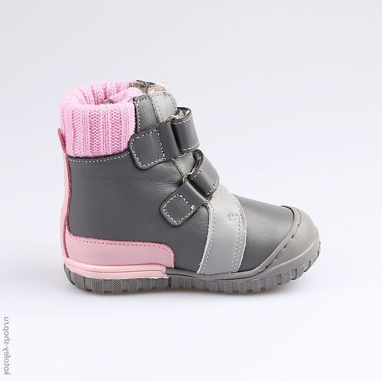 152176-34 Ботинки для девочки сер-роз фото №2