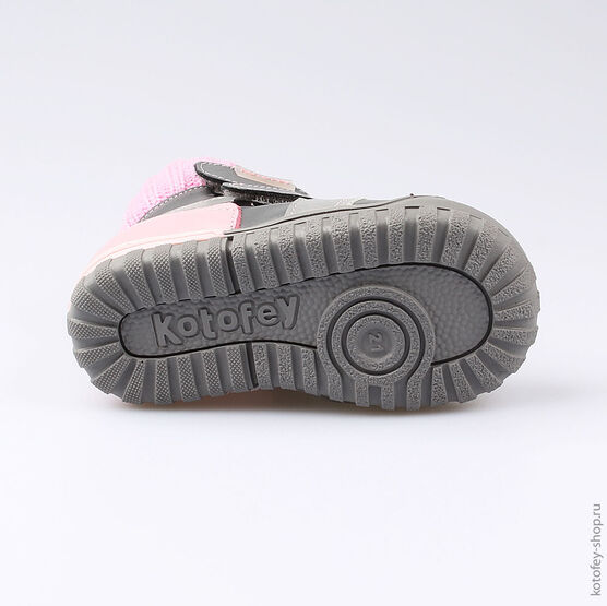 152176-34 Ботинки для девочки сер-роз фото №3