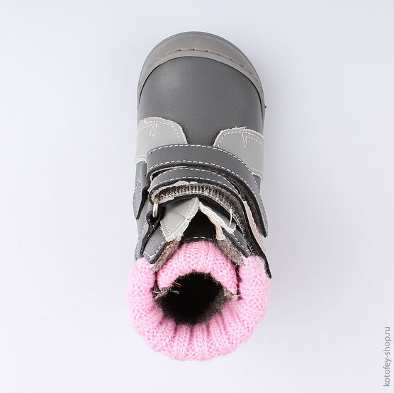 152176-34 Ботинки для девочки сер-роз фото №4