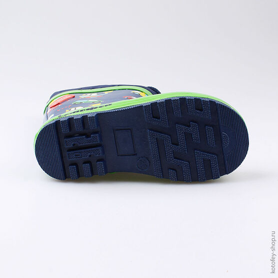 366182-11 Резиновые сапоги для мальчики син-зел фото №3