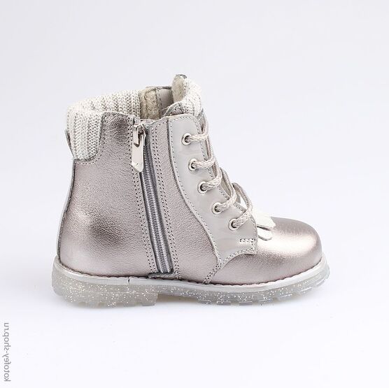 352157-34 Ботинки для девочки сер-срб фото №2