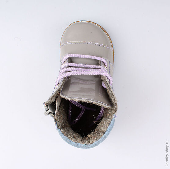 152209-31 Ботинки для девочки серый фото №4