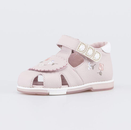 022156-24 Сандалии с регулируемым ремешком Первые шаги для девочки розовый