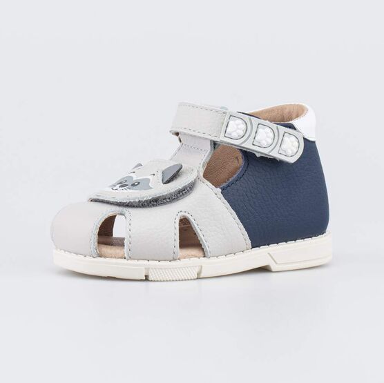 022160-22 Сандалии с регулируемым ремешком Первые шаги для мальчики серый,синий