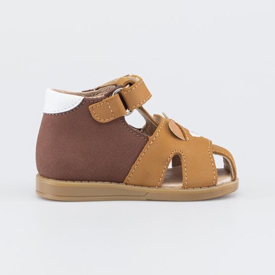 022160-25 Сандалии с регулируемым ремешком Первые шаги для мальчики желтый,коричневый фото №2