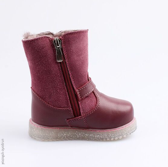 162057-51 Сапожки для девочки бордовый фото №2