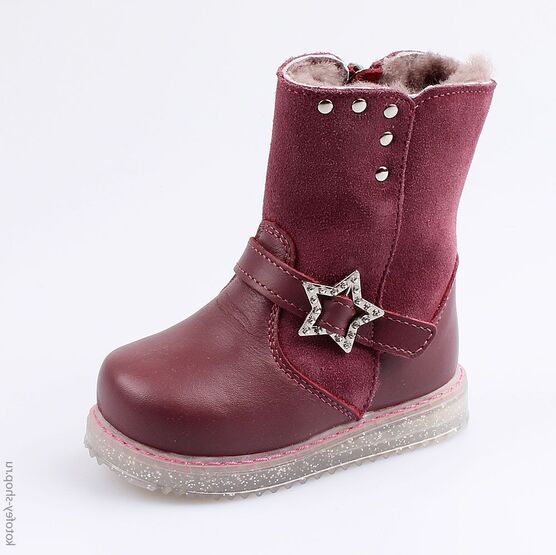 162057-51 Сапожки для девочки бордовый