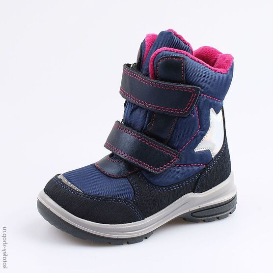 454804-42 Мембранные ботинки для девочки син-срб