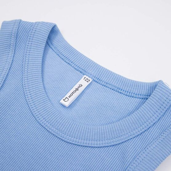 07864076-40 Костюм шорты + топ для девочки голубой для девочки голубой фото №3