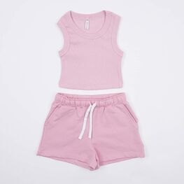 07864076-41 Костюм шорты + топ для девочки розовый для девочки розовый