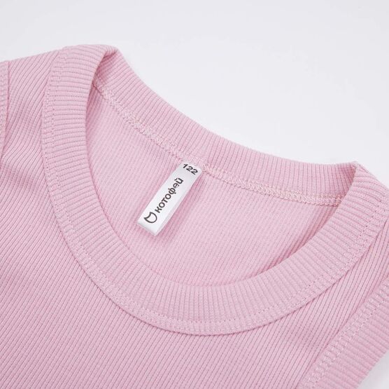 07864076-41 Костюм шорты + топ для девочки розовый для девочки розовый фото №3