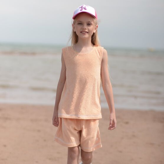 07864086-40 Махровая майка для девочки Неженка персиковый для девочки персиковый фото №5