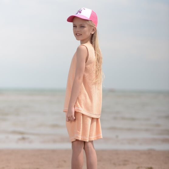 07864086-40 Махровая майка для девочки Неженка персиковый для девочки персиковый фото №6