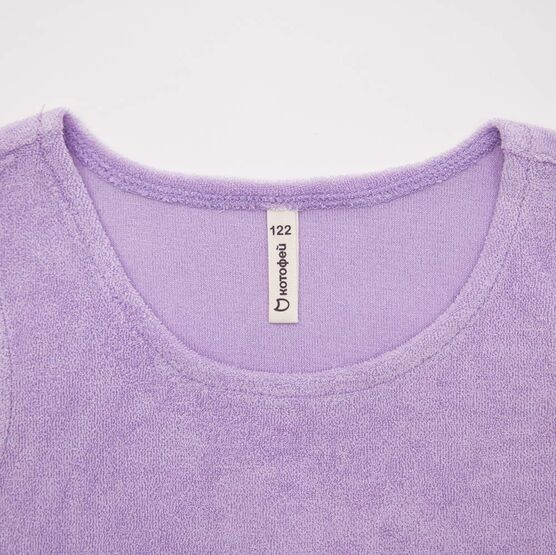 07864086-41 Махровая майка для девочки Неженка сиреневый для девочки сиреневый фото №4