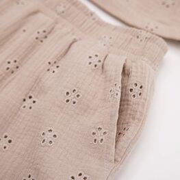 07864087-40 Комплект одежды для девочки (блузка+брюки) бежевый для девочки бежевый фото №3