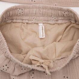 07864087-40 Комплект одежды для девочки (блузка+брюки) бежевый для девочки бежевый фото №4